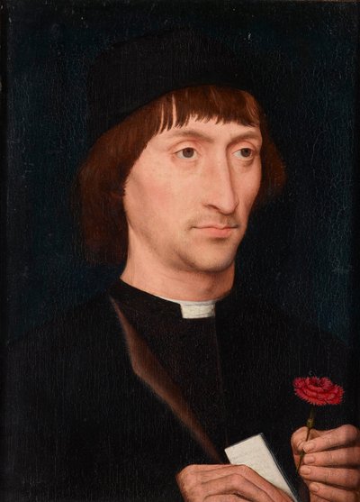 Portrait of a Man with a Pink by Hans Memling
